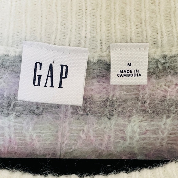 GAP White Pastel Colour Nordic, Argyle Soft SZ Medium - Picture 7 of 10